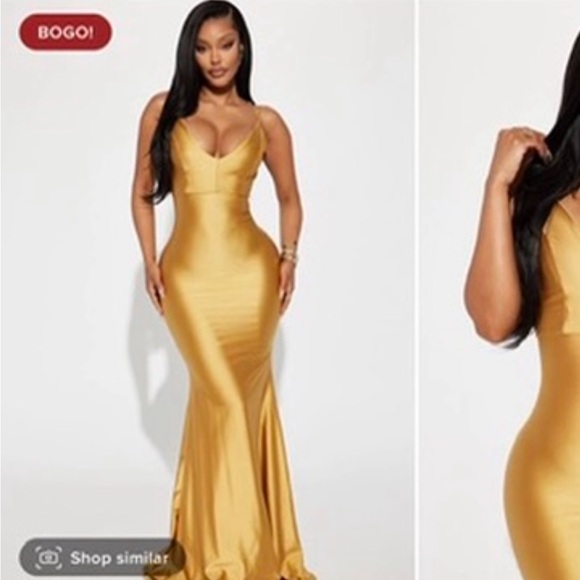 Fashion Nova Dresses & Skirts - ⚠️CLEARANCE Fashion Nova Gold Maxi Dress